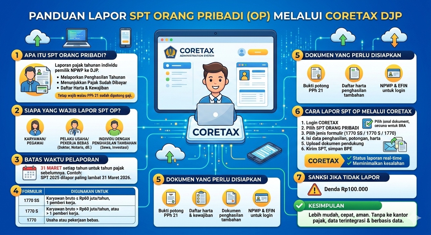 Lapor SPT Orang Pribadi (OP) Melalui Coretax DJP